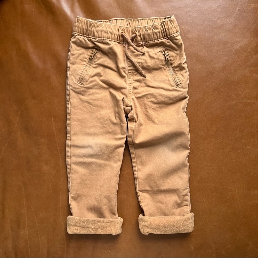 Fleece Lined Camel Tan Pants, 3T